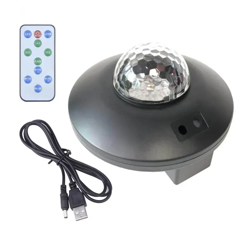 

USB LED Star Night Light Music Starry Water Wave LED Projector Light Bluetooth Projector Sound-Activated Projector Light Decor