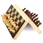 Набор деревянных шахматных фигурок, Складная магнитная большая доска с 34 шахматами, подарок на день рождения для детей и взрослых