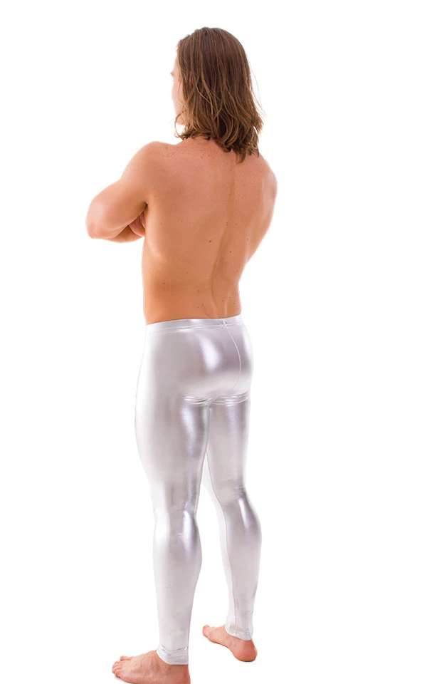 Мужские золотые серебристые черные металлические леггинсы для танцев блестящие