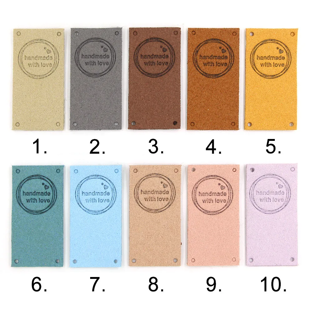 20Pcs Labels Tags Handmade Label Leather For Knitting Hats Hand Made With Love Sewing Accessories Gift Decor 2.5x5CM | Дом и сад