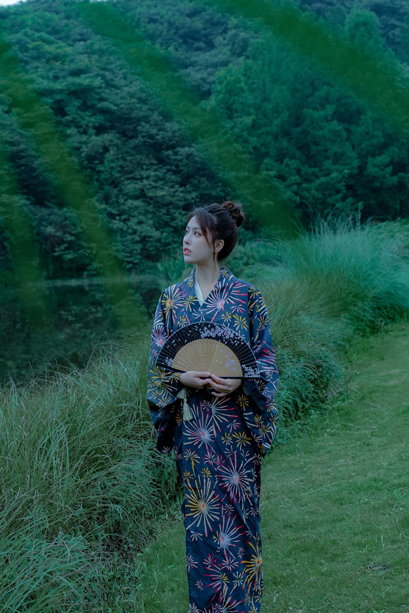 Традиционное японское кимоно с Оби женское платье для фотосъемки косплей