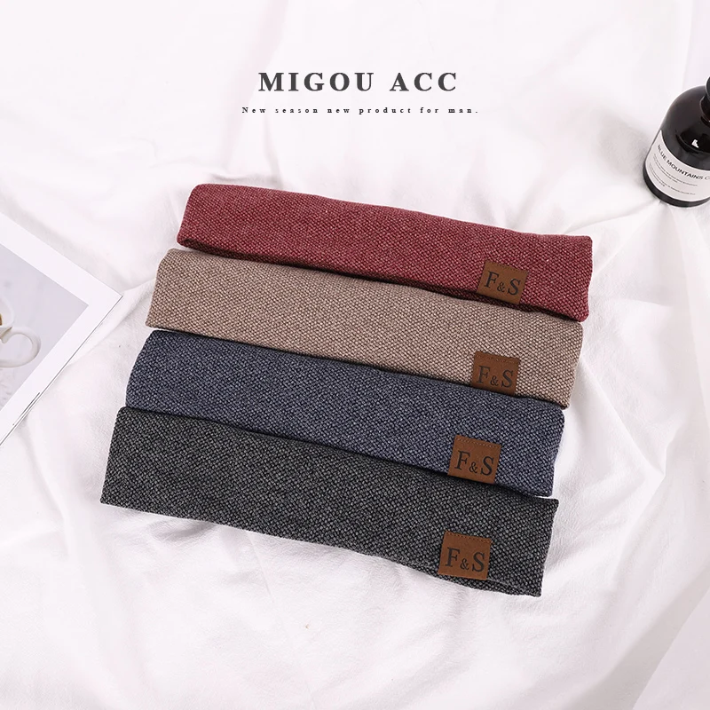 Модная шапочка для мужчин и женщин Осенние вязаные однотонные шапочки