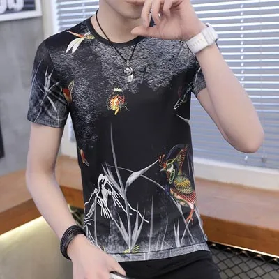 

Solid color mercerized cotton men's short-sleeved t-shirt large size half-sleeved shirt