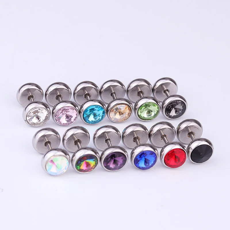 2 шт./лот 8 мм с кристаллом в форме спирали имитацией туннелей для ушей цирконием 316