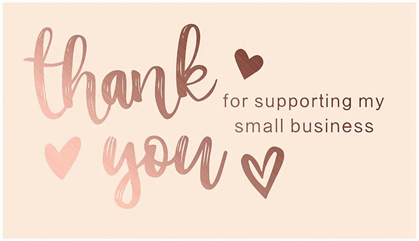 

50 Pcs Gold rose Thank you card Thank you for supporting my small business Card Praise Labels Gift Packet Decor For Shop 5*9cm