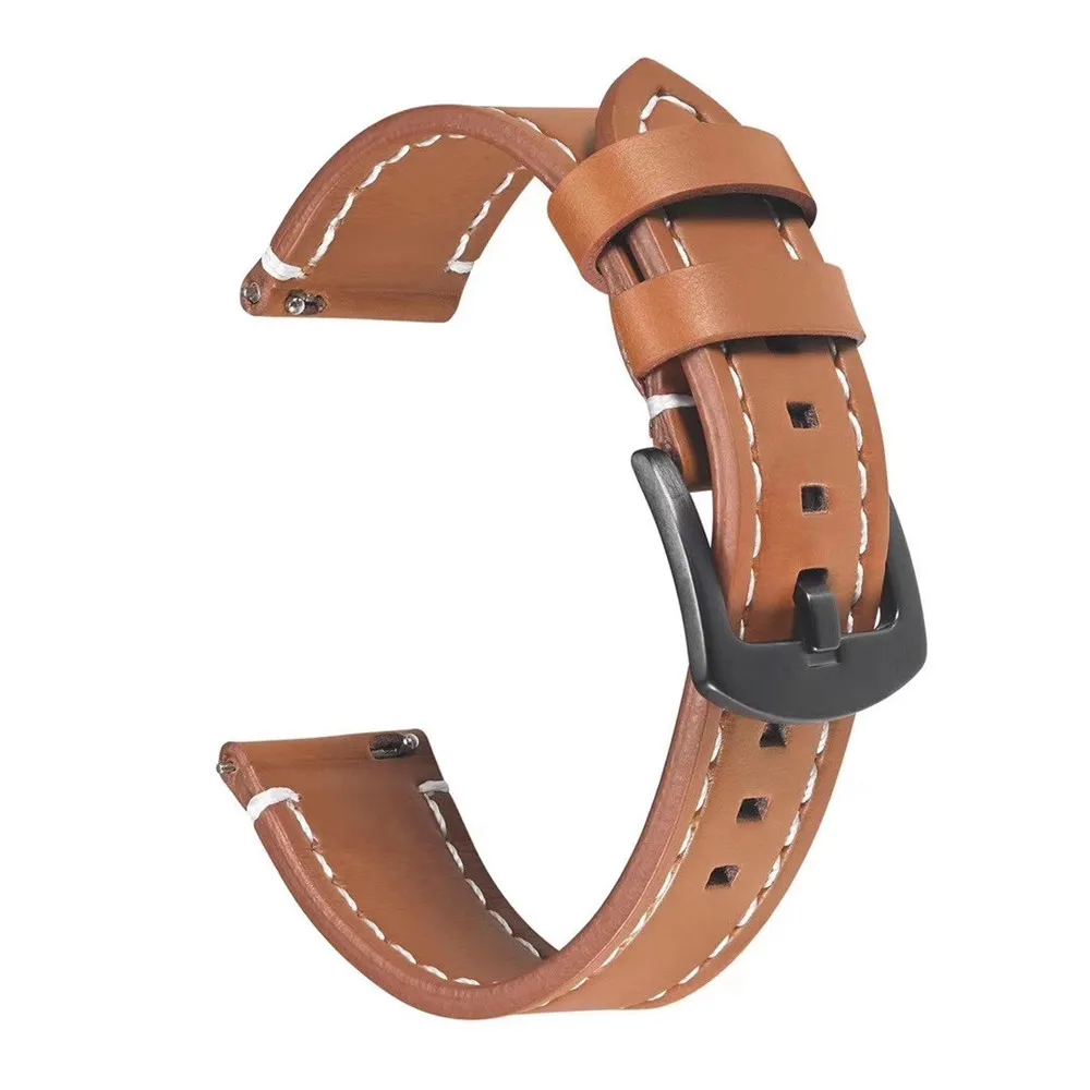 

20MM 22MM Strap Leather Watch Band for Samsung Galaxy Watch 3 41mm/45mm/42/46mm Classic Bracelet for Garmin Venu/Vivoactive 3/4
