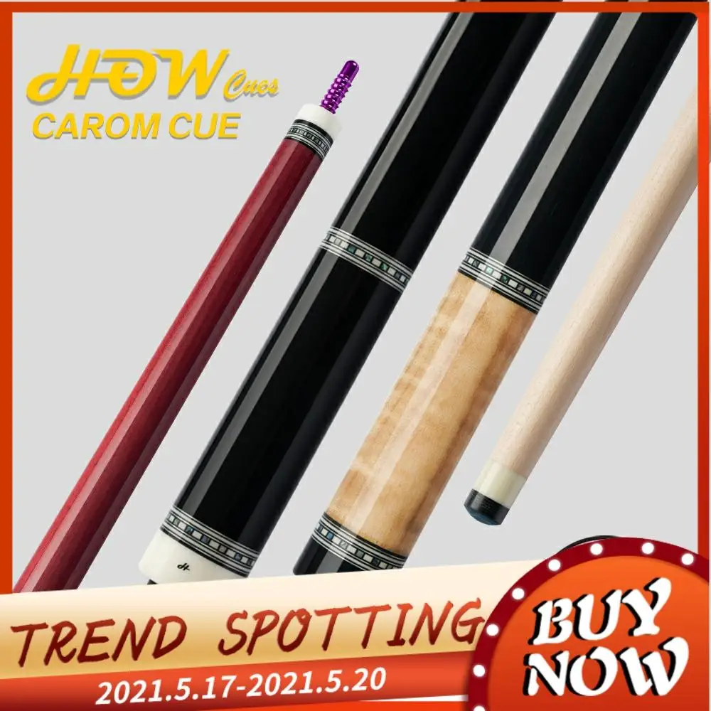 

HOW Carom Cue 3 Cushion Cue 12mm Tip 142cm 3C Maple Shaft 3/8*8 Radial Joint 3 Cushion Cue Hand inlay Billiard Korean Carom Cue