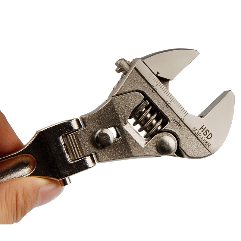 8 дюймов Регулируемый ключ Трещотка Складная ручка двойного назначения гаечный