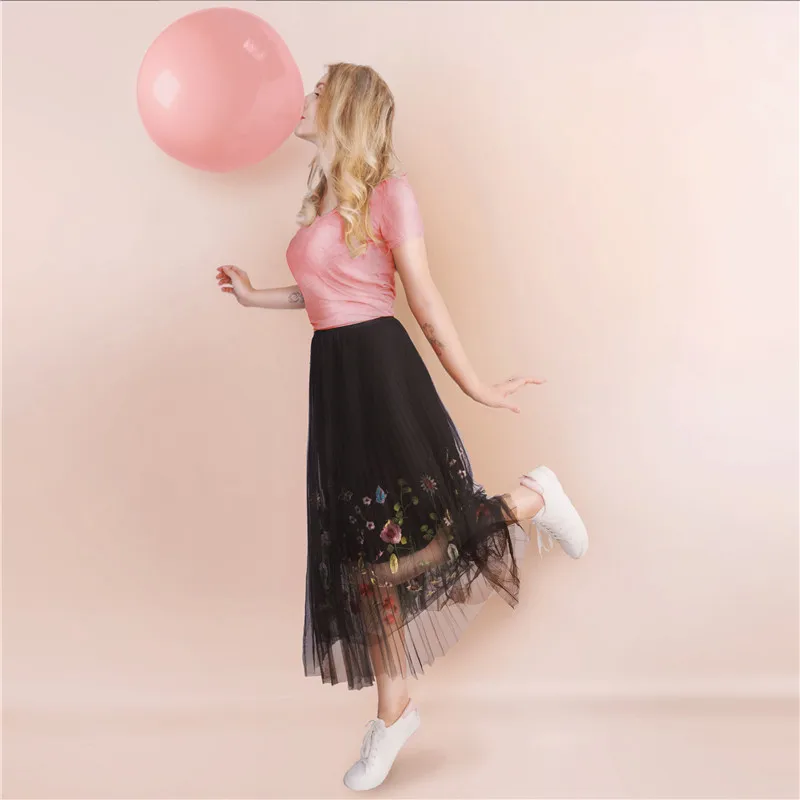 Новая женская сетчатая юбка пачка в винтажном стиле элегантная плиссированная