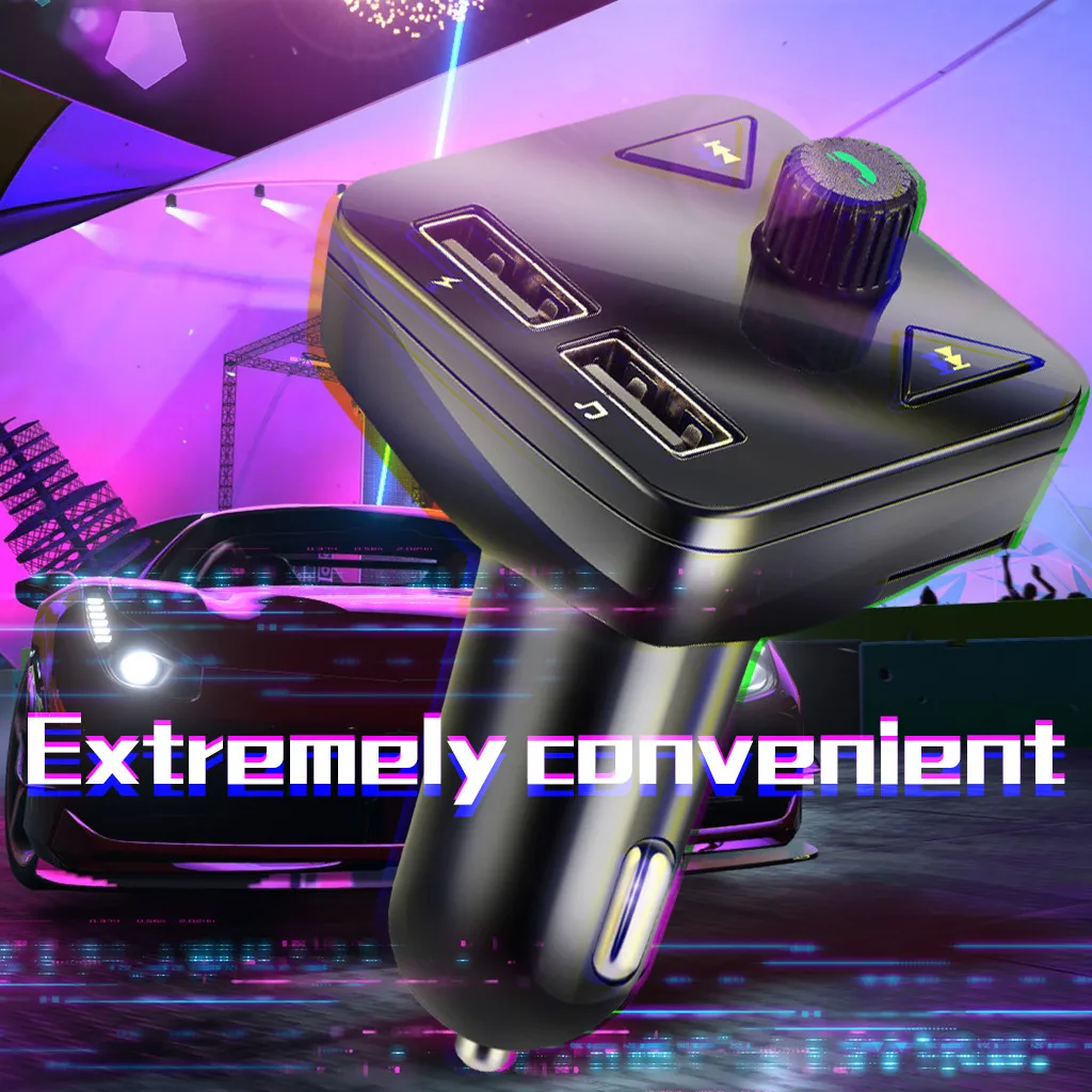 FM Transmitter Aux Modulator Bluetooth Handsfree Car Kit Audio MP3 Player with 3.1A Quick Charge Dual USB Charger | Мобильные