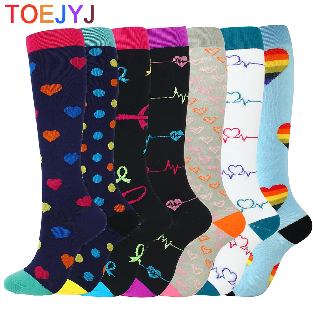 

5 Pairs/lot Compression Socks for Women&Men Varicose Veins Athletic Travel Running Cycling