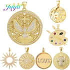 Juya DIY дизайнерские аксессуары Золотая Луна Звезда сглаза Лев Крест Орел любовь амулеты для рукоделия значок ювелирные изделия принадлежности