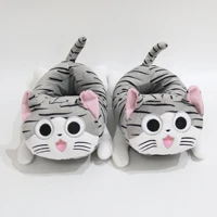 full covered cartoon cat slippers warm winter slides soft plush doll indoor cute anime bedroom shoes for man woman home use
