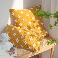 nordic embroidery flowers cushion cover 45x 45cm30x50cm tufted pillow cover square home decoration for car living room bed room