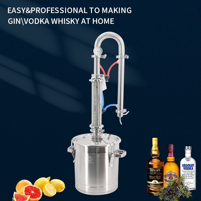 

HOOLOO Household Moonshine Still Stainless Steel Vodka Brewer Distillation Machinery High Quality 22L Small Brewing Distiller