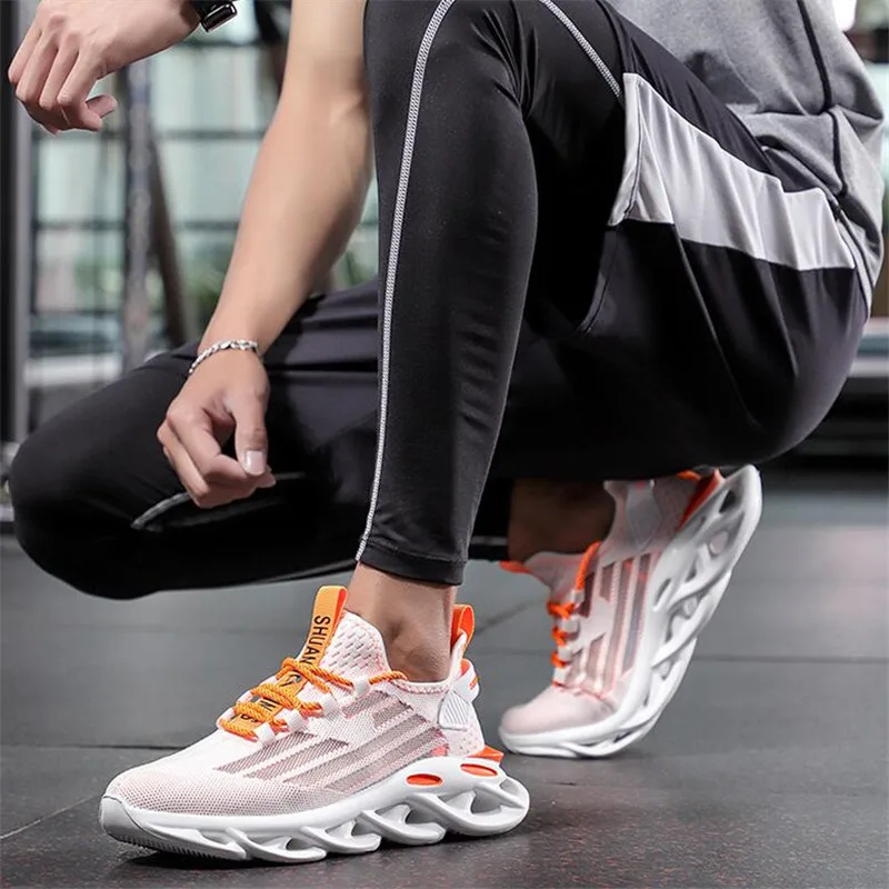 

Fashion Men Running Shoes Blade Damping Men's Sneakers Comfortable Sports Man Jogging Footwear Outdoor Walking Fitness Trainers