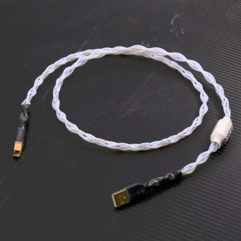 Чистый серебряный декодер hifi fever USB (A B) линия DAC кабель для передачи данных 1 м