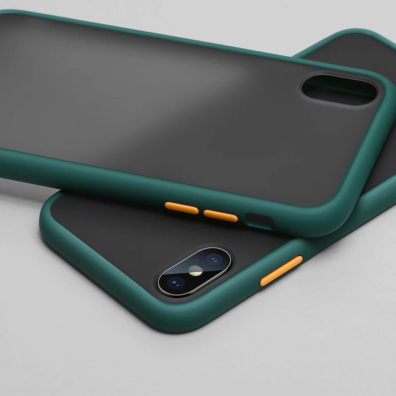 Противоударный защитный чехол для телефона iPhone 11 Pro XR XS Max X 10 8 6 6s 7 Plus, мягкий полупрозрачный жесткий чехол - Цвет: Dark Green