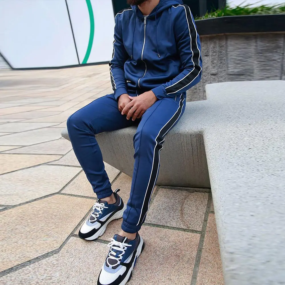 

Men's Jogging Tracksuit Sport Running Jackets Set Long Sleeve Jacket+Sweatpants Sportwear Fitness Sweatshirt Pants Suit