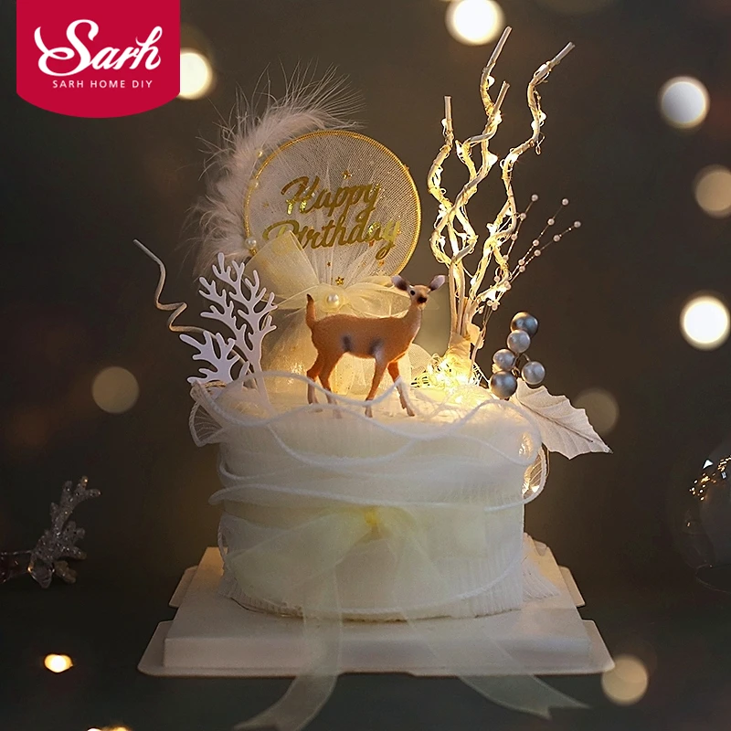 Украшения для торта в виде оленя лесу украшения дня рождения товары выпечки