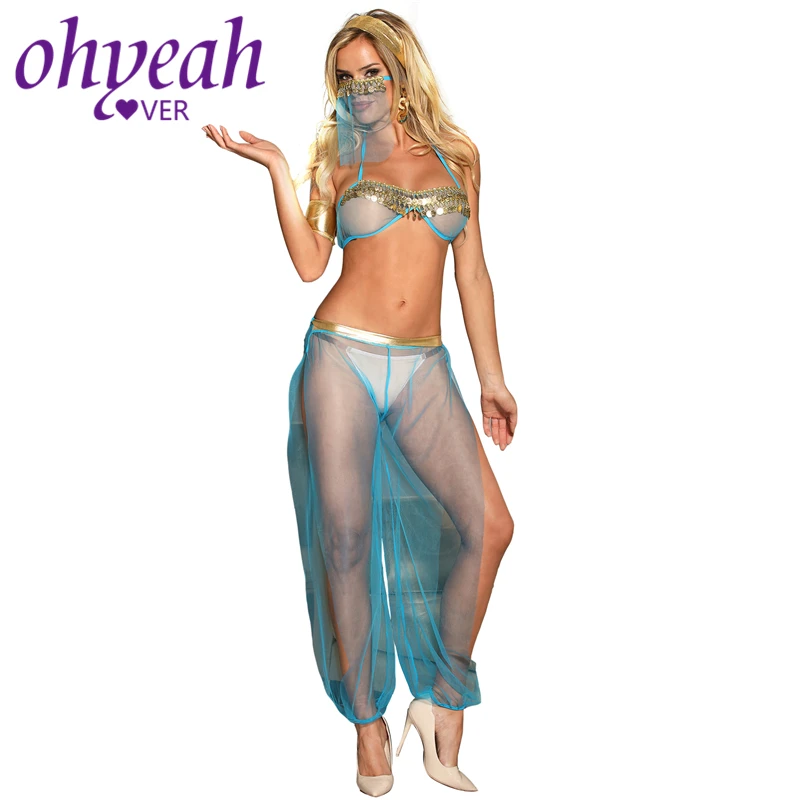 Ohyeahlover косплей сексуальное порно синее Сексуальное белье с блестками для женщин
