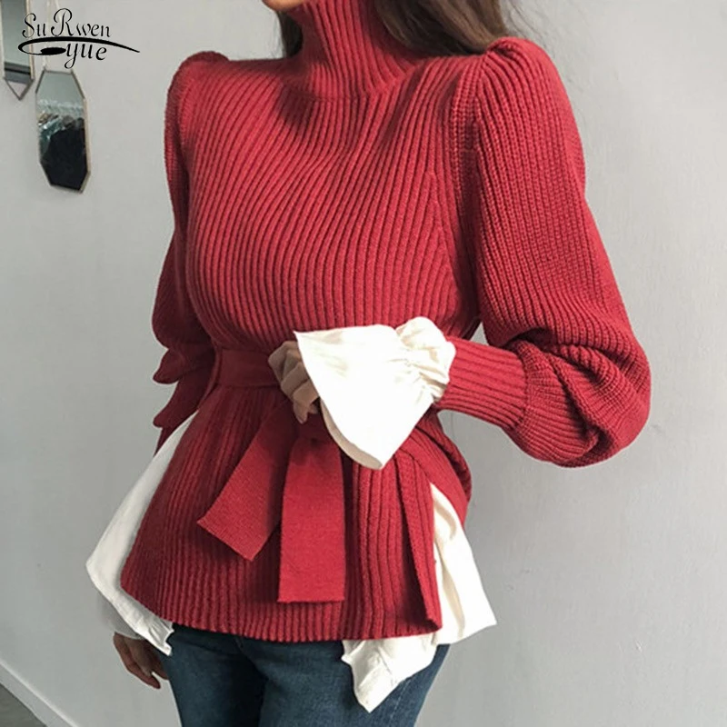 

Fall 2021 Korean Style Elegant Pull Turtleneck Pullover Sweater Women Ropa Invierno Mujer Pink Black Cropped Blusa Tricot 16485