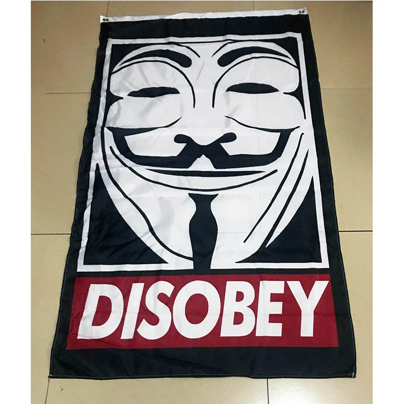 Флаг Disobey размер 2 фута * 3 (60*90 см) 5 футов (90*150 рождественские украшения для дома