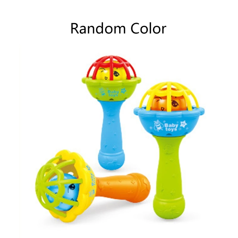 

77HD Kids Rattle Toys Bright Color Cartoon Accompany Rattle with Bump Texture for Sleeping/Playing Toys