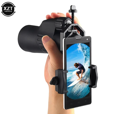 Универсальный адаптер для сотового телефона, крепление на клипсе, бинокулярный монокуляр, Зрительная труба, телескоп, держатель для телефона, окуляр