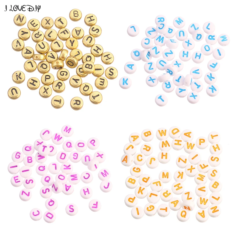 Акриловые Бусины Смешанные Буквы Алфавита монета круглые бусины для