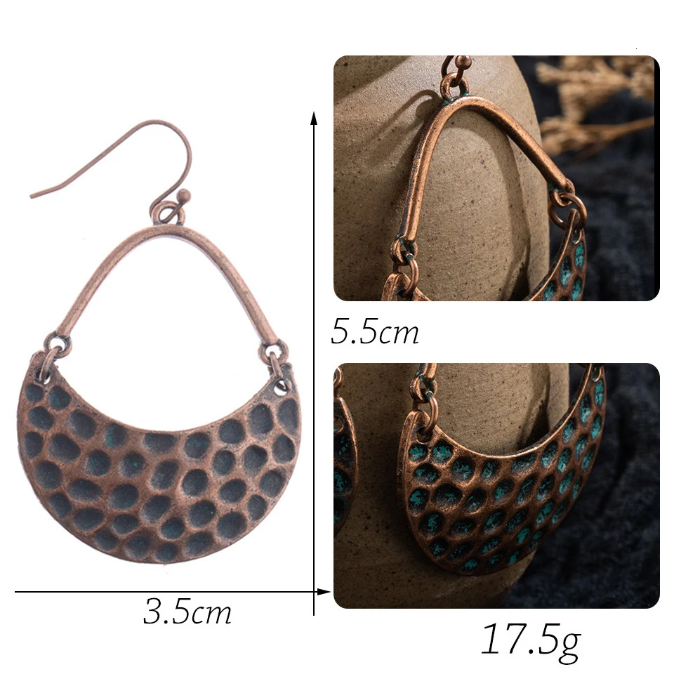 Conjunto de brinco de folha de flor grande do vintage Declaração de jóias feminino Bohemia étnica entrega de bronze longa brincos pendurados para mulheres