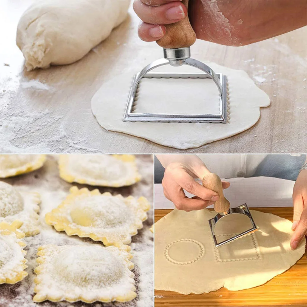 

5Pcs Dumpling Molds Pastry Baking Accessories Biscuits Wheel Mould Kitchen Baking Tools Stainless For Cookie Cutter Cake Cooking