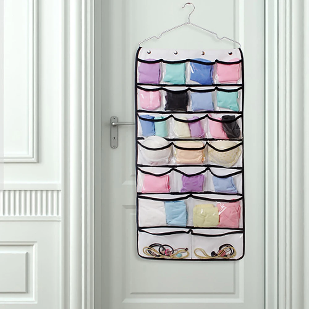 

42 Grid Foldable Wardrobe Wall Door Back Hanging Bag Underwear Sock Tie Pants Hanging Shoe Storage Organizer Sundries Pouch