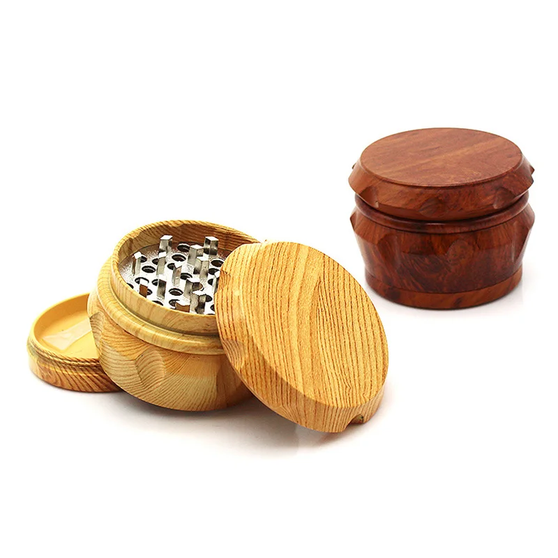 

Red Wooden Grain Resin Weed Grinder 4 Layers Machine Herb Grinder 40mm 1.57 inch Tobacco Smoke Crusher Hand Smoking Tools