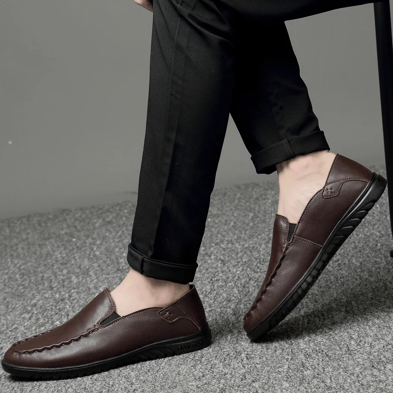 

Big size 37-45 Driving Shoes Men Handmade Genuine Leather Moccasin Shoes Casual High Quality Genuine Leather Loafers Men Shoes 5