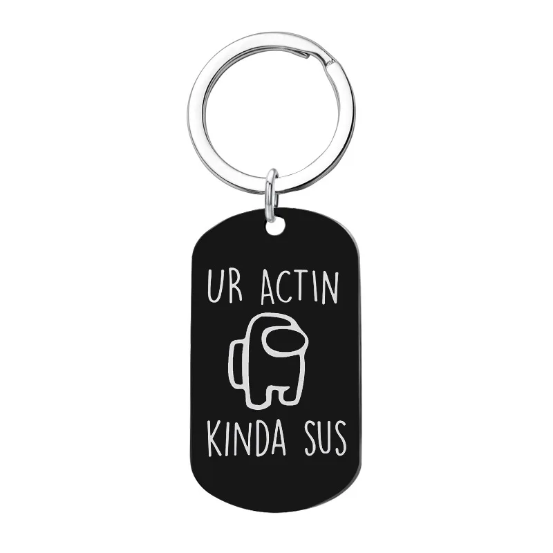 Горячие игры среди нас брелок из нержавеющей стали подарок для пары мужчин