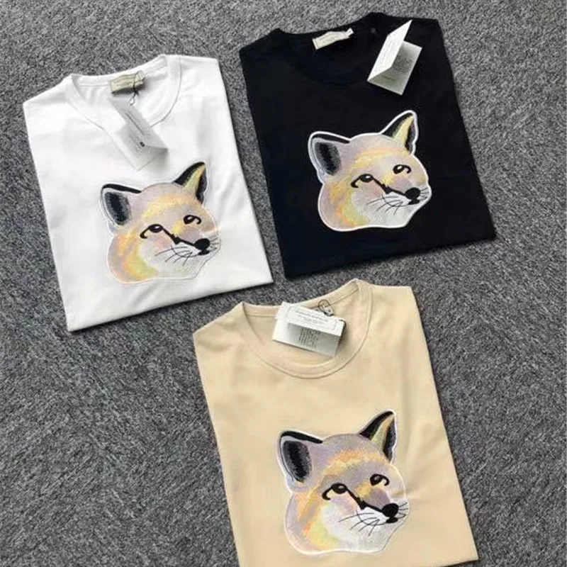 С нашивкой в виде мордочки лисы вышивка Maison KITSUNE для мужчин и женщин на каждый