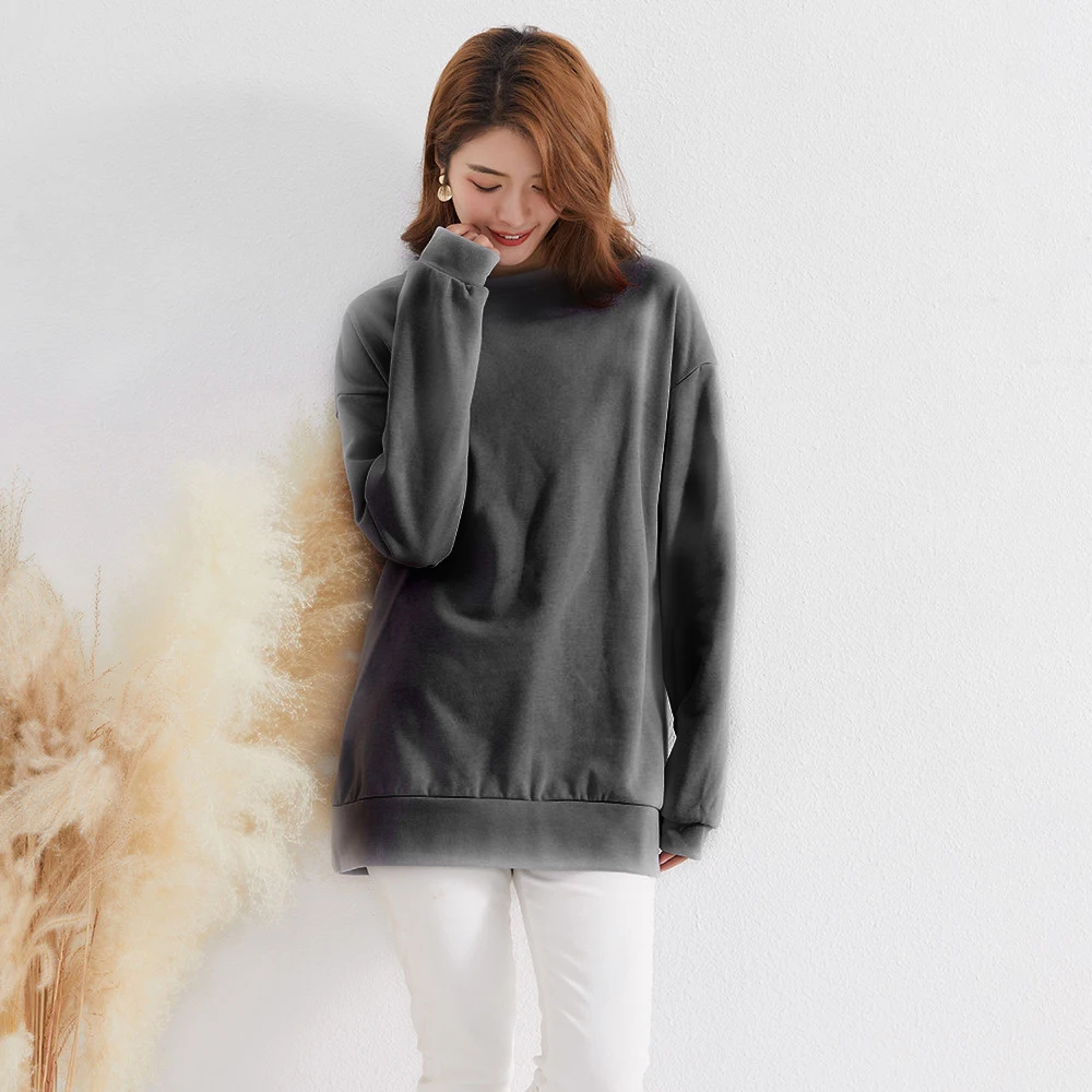 

Oversize Hoodies Women Sweatshirt Spring Autumn Outwear Fashion Casual Loose Female All Match New Solid Color Slim Elegant Tops