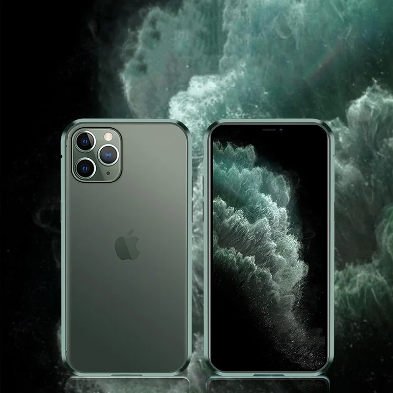 Магнитный чехол для iPhone 11 X Xr Xs Max 6 6s 7 8 Plus, противоударный чехол для iPhone 11 Pro Max, задняя крышка из закаленного стекла