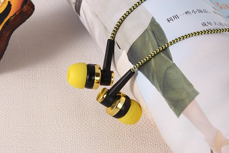 Портативный 3 5 мм наушники вкладыши Наушники Противоскользящий плетеные веревки