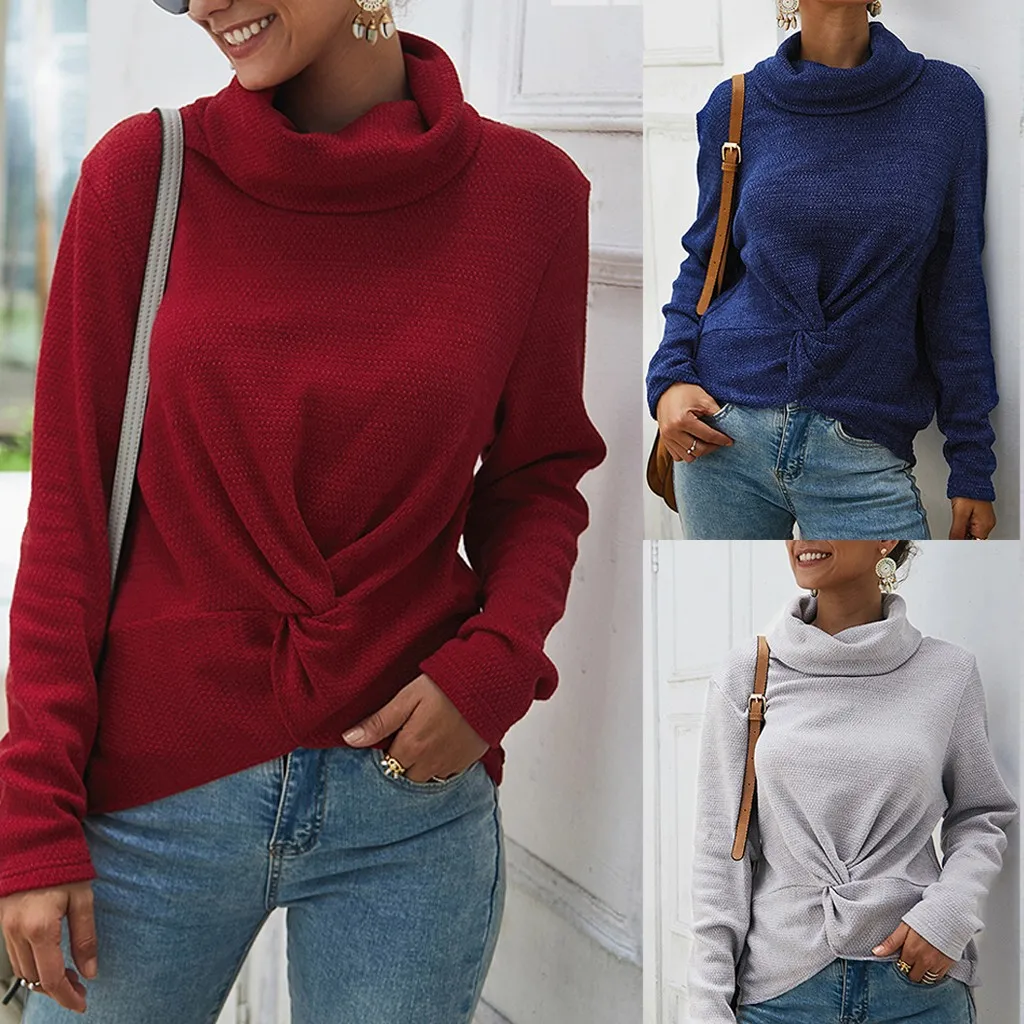 Женский трикотажный свитер с длинным рукавом эластичный свободный пуловер в