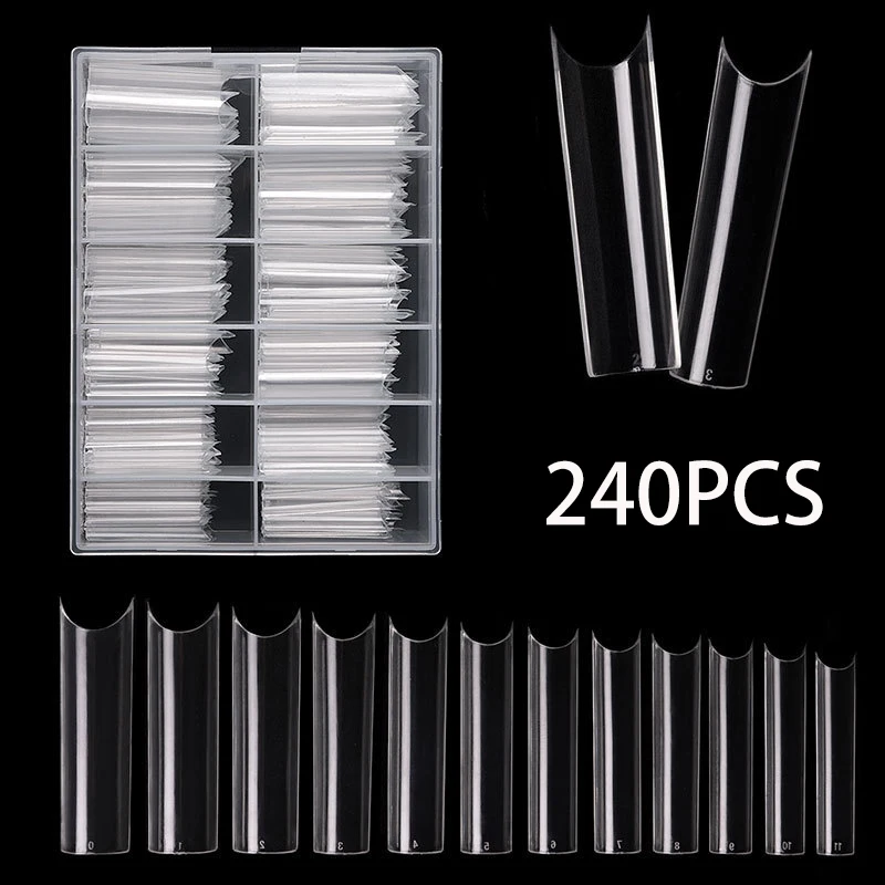 

240Pcs/Set Nail Fake Nails Accessories Tips for Nails Nails accessories and Tools Press False Art Supplies Professionals Acrylic