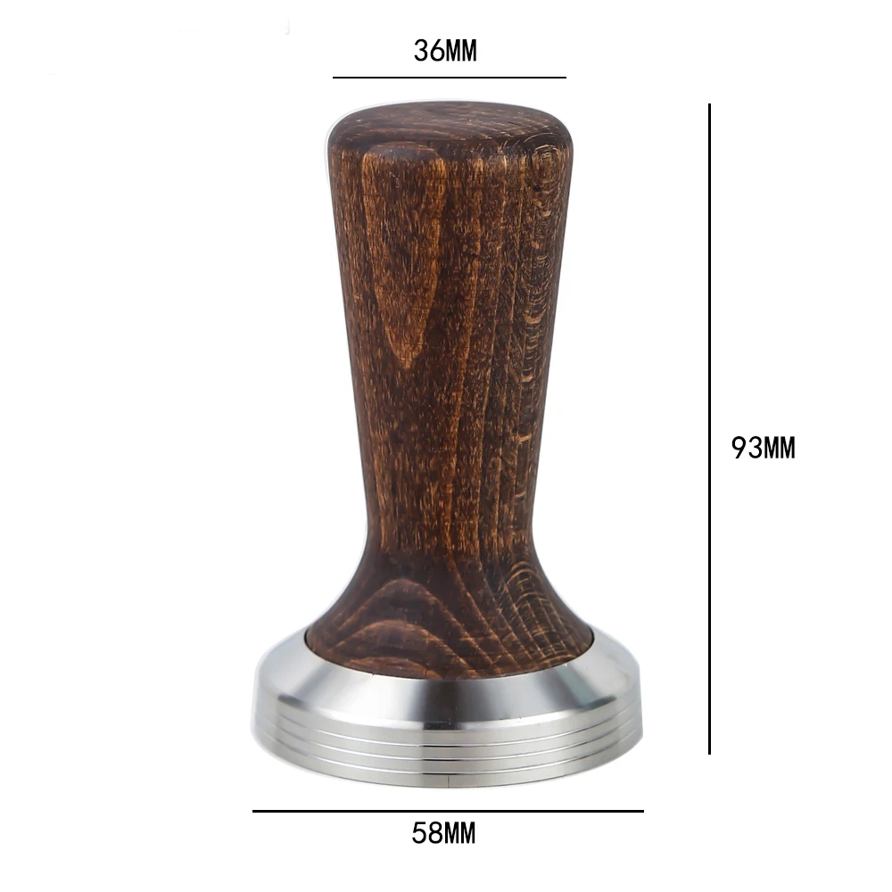 Кофейный порошок из нержавеющей стали 304 с деревянной ручкой черный орех 58 мм |