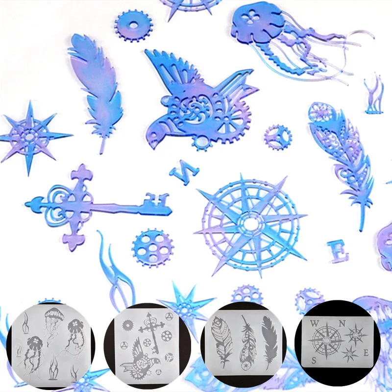 

Tortoise Supply Diy Crystal Epoxy Resin Mold Bookmark Lace Gear Bird Feather Jellyfish Compass Silicone Mirror Mold