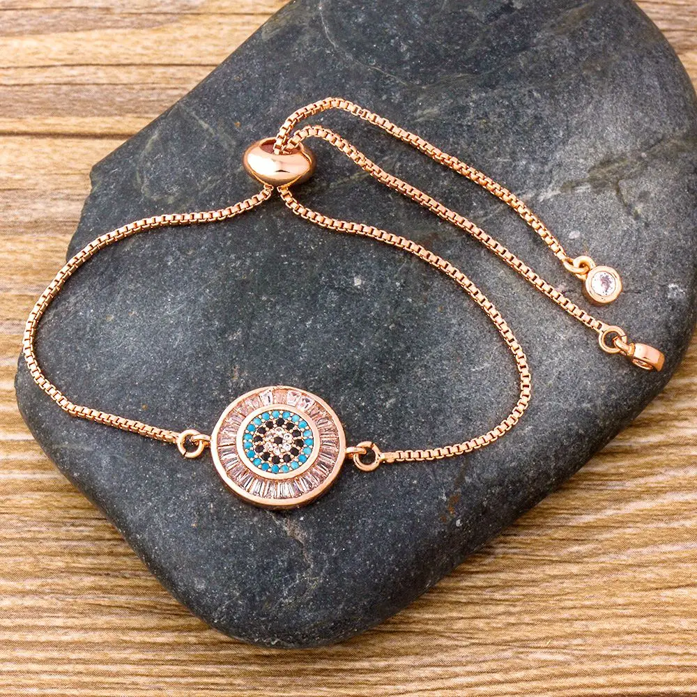 Турецкий Дурной глаз браслет для женщин Одежда высшего качества из кубического