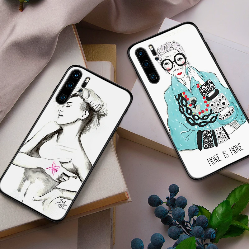Чехлы для huawei P10 P20 2019 P8 P9 Mini P30 LITE P Smart Z 2018 Pro эскиз искусство иллюстрация чехол