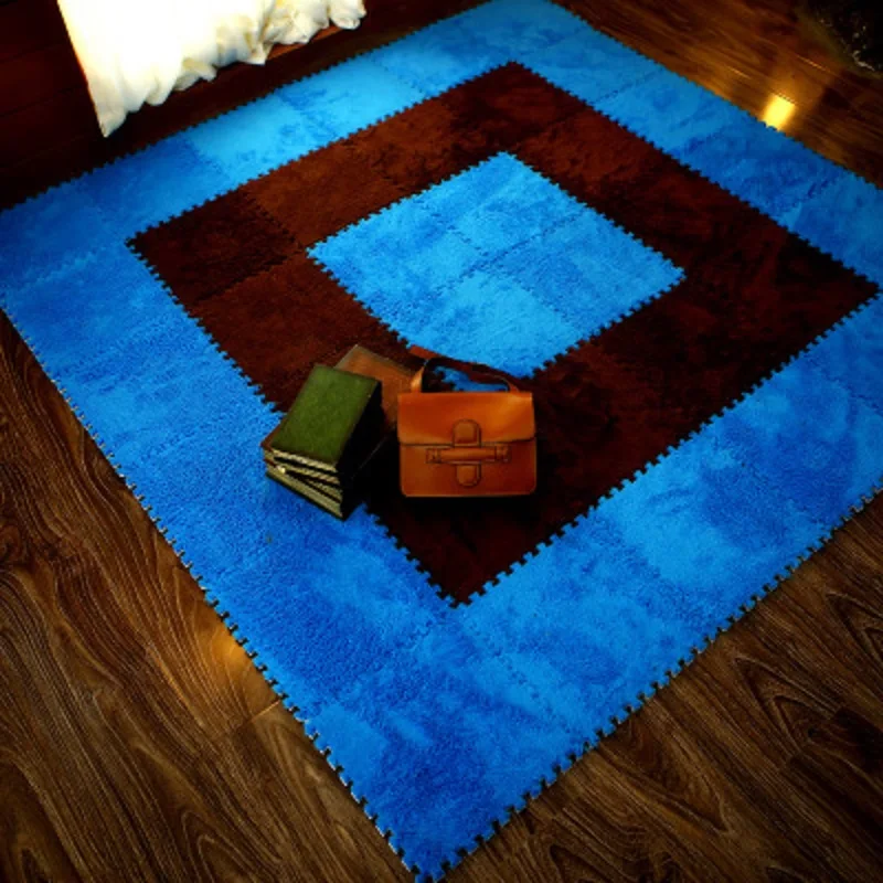 Цветной коврик для ползания Прошитый из замши пены простой гостиной спальни