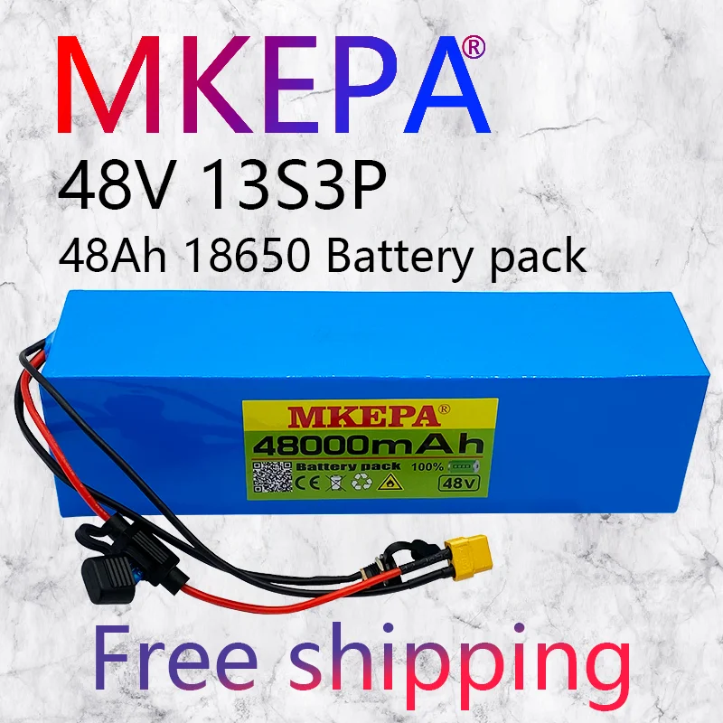 

13S3P 48V 48000Ah ионных Батарея 1000 Вт ионных Батарея Аккумулятор для электрических велосипедов скутер БМС + устройство-предохранитель