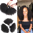 Афро кудрявые бразильские волнистые волосы 4B 4C 100% натуральные человеческие волосы кулинан Один Кусок Двойной уток сделка Remy наращивание волос