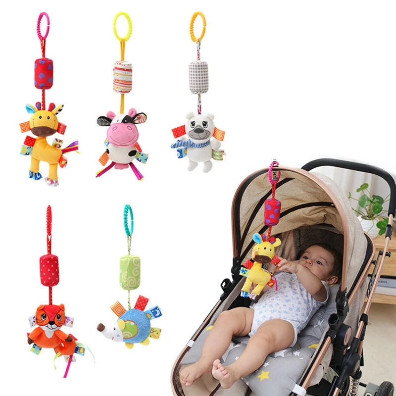 

Мультяшные детские игрушки на возраст 0-12 месяцев, подвесные погремушки для детской коляски, плюшевые детские игрушки для новорожденных, по...